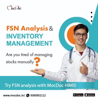 MocDoc HIMS supports inventory management at hospitals with its FSN Analysis module, which reports on Fast moving, Slow moving, and Non-moving stocks. Avoid manual, time-consuming methods and related risks now! Learn More: https://mocdoc.in/util/hospital-management-system